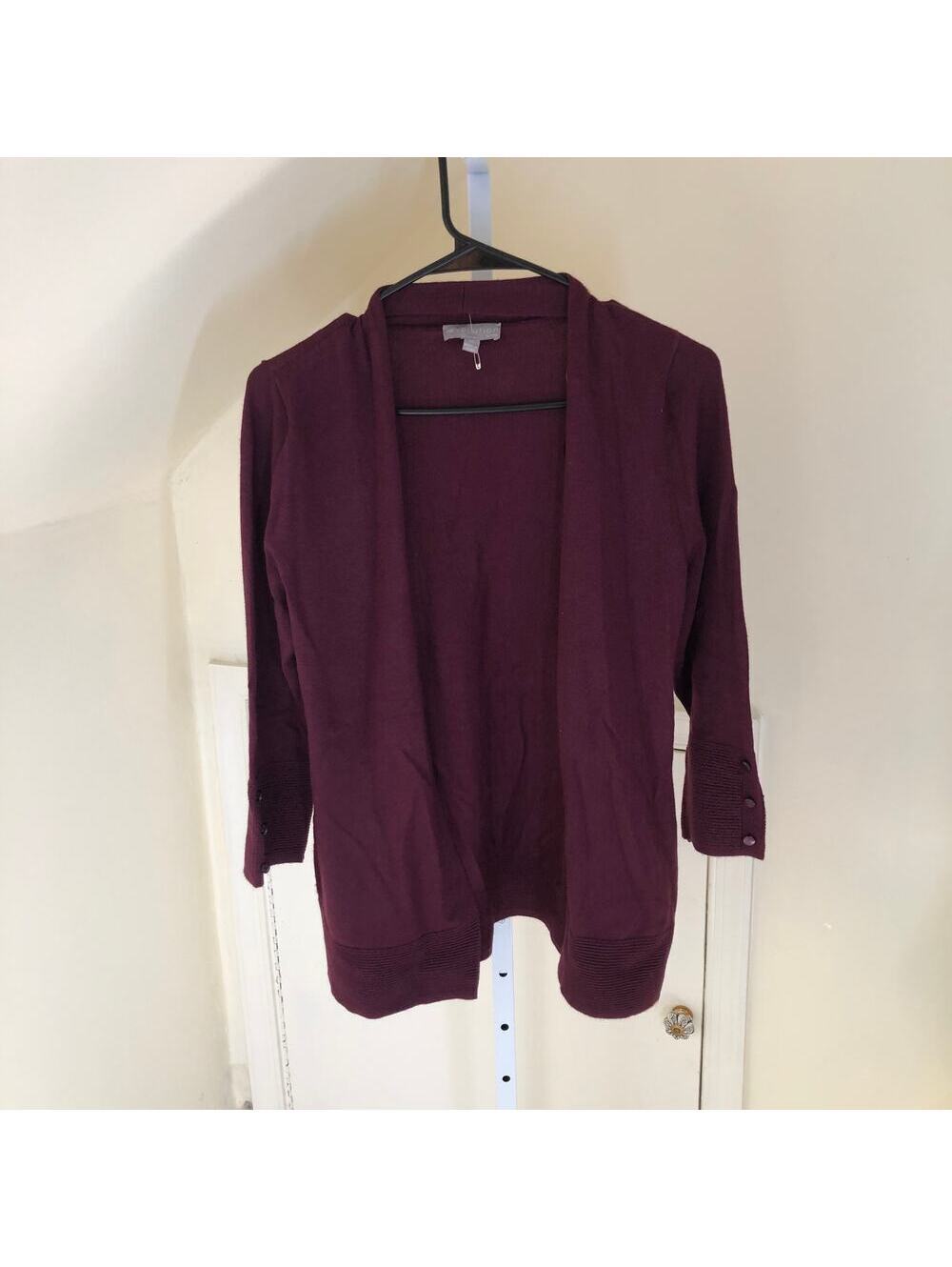 Evolution by Cyrus Women's NWOT Rayon Blend Burgundy Open Cardigan - Size XS